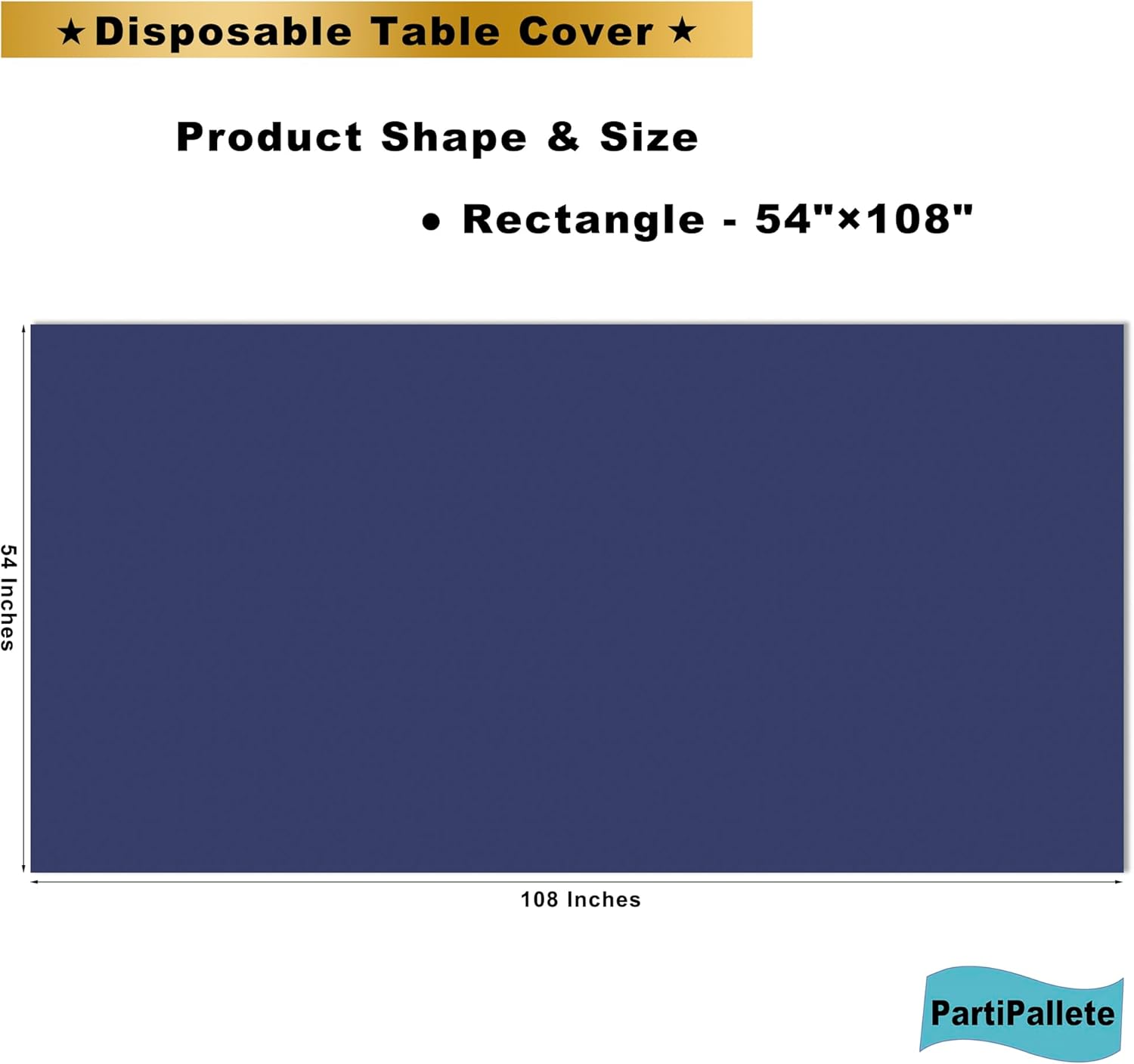 3-Pack Premium Plastic Navy Blue Tablecloths 54x108 Inch for Parties