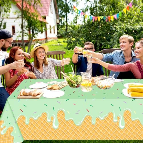 UROINEPA Ice Cream Party Decorations 3Pcs Tablecloths