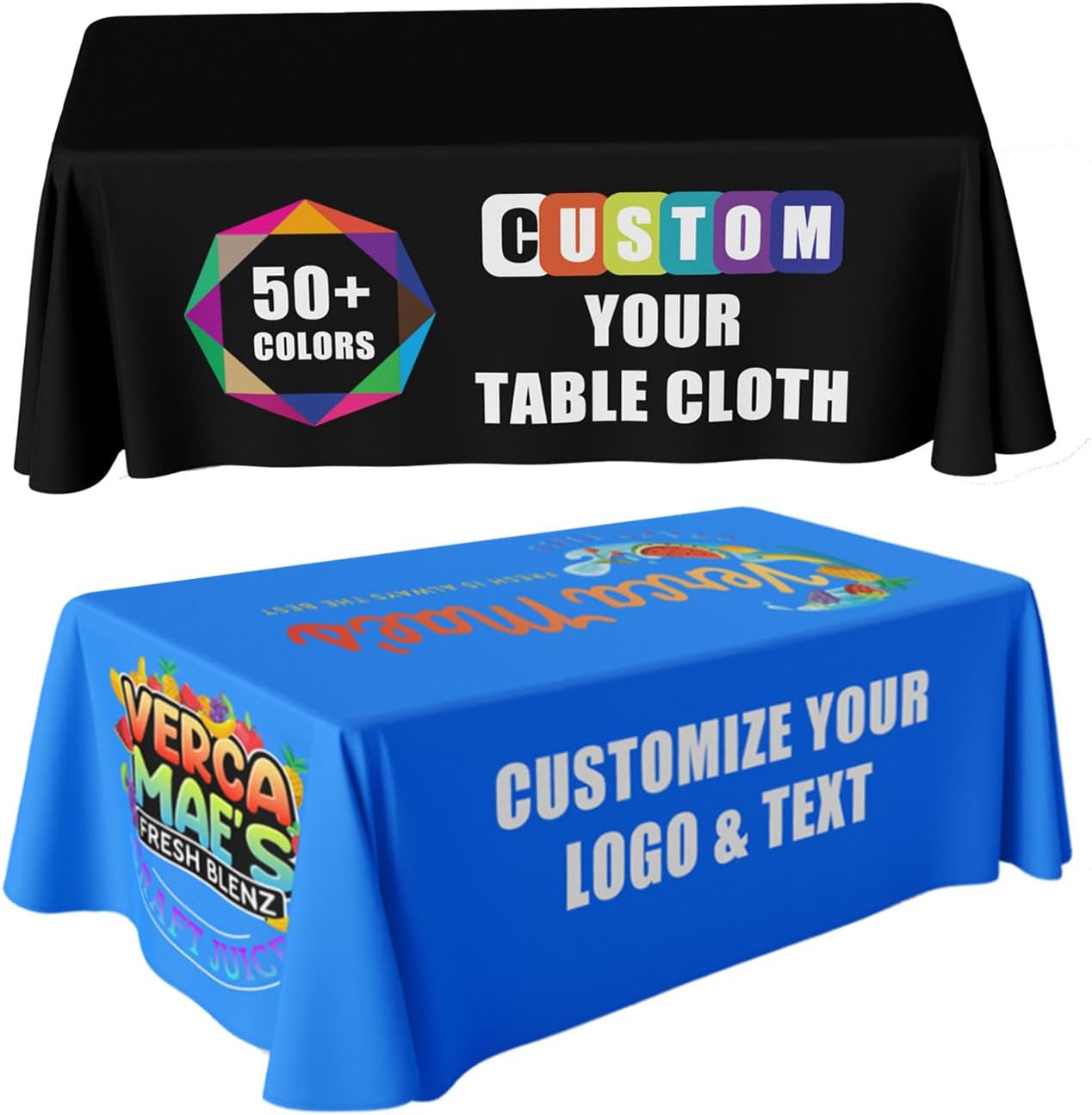 Custom Table Cloth with Business Logo Text Personalized Table Runner for Events