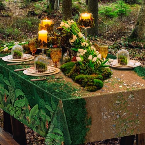3Pcs Forest Path Plastic Tablecloths for Jungle Themed Parties
