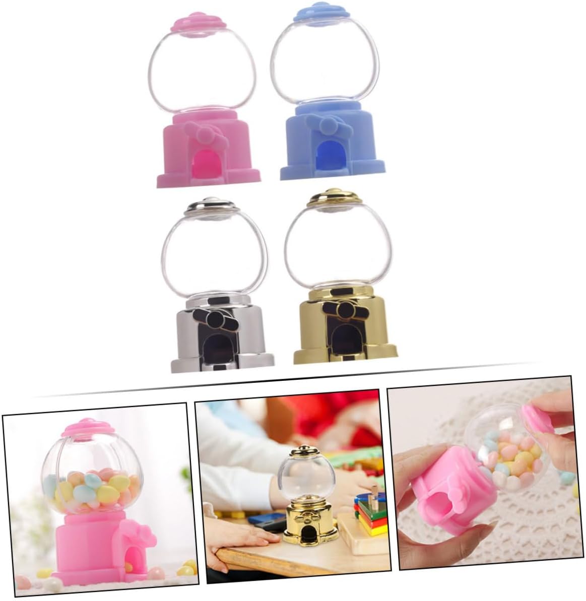 16pcs Manual Gumball Machine Toy Plastic Candy Dispenser for Parties and Fundraising Events