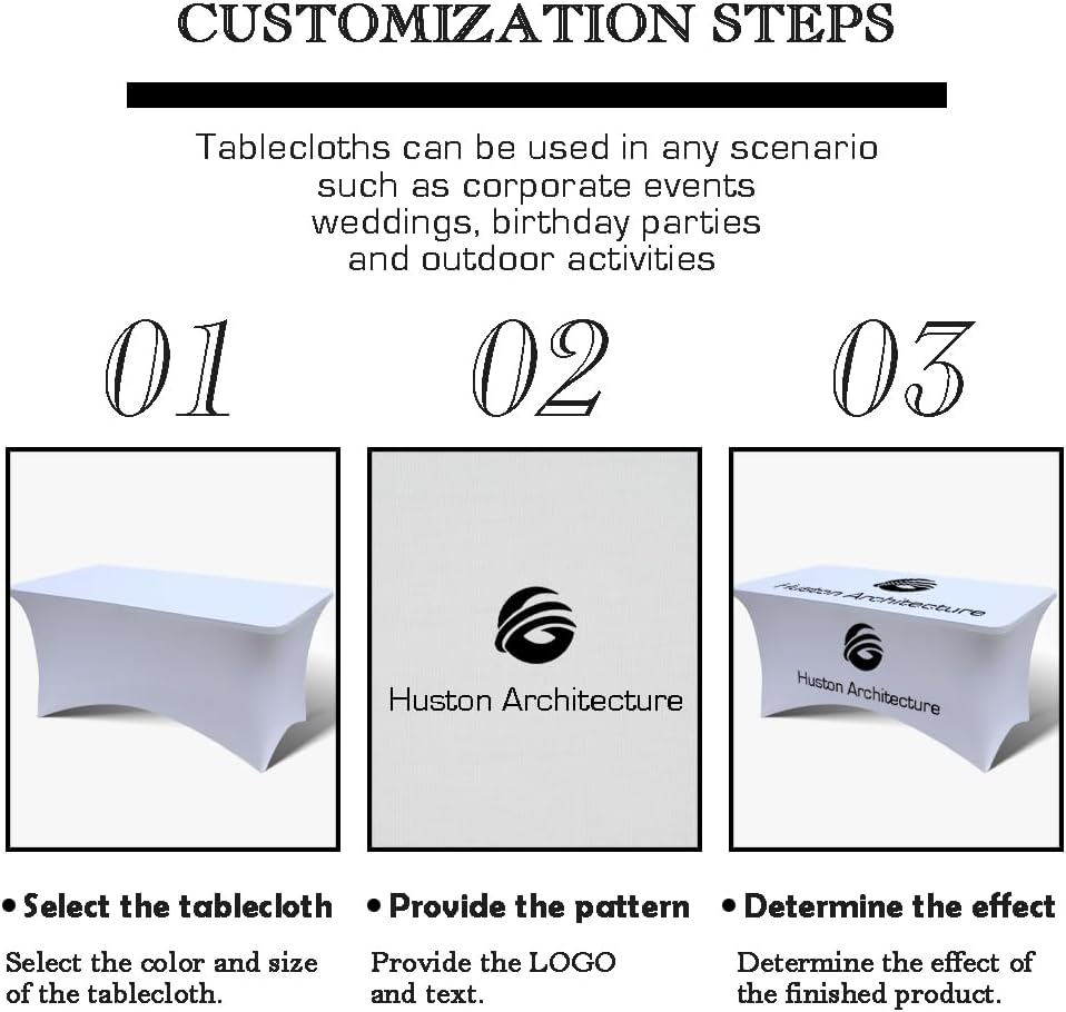 Customized Table Cloth with Logo 4FT Spandex Open Back