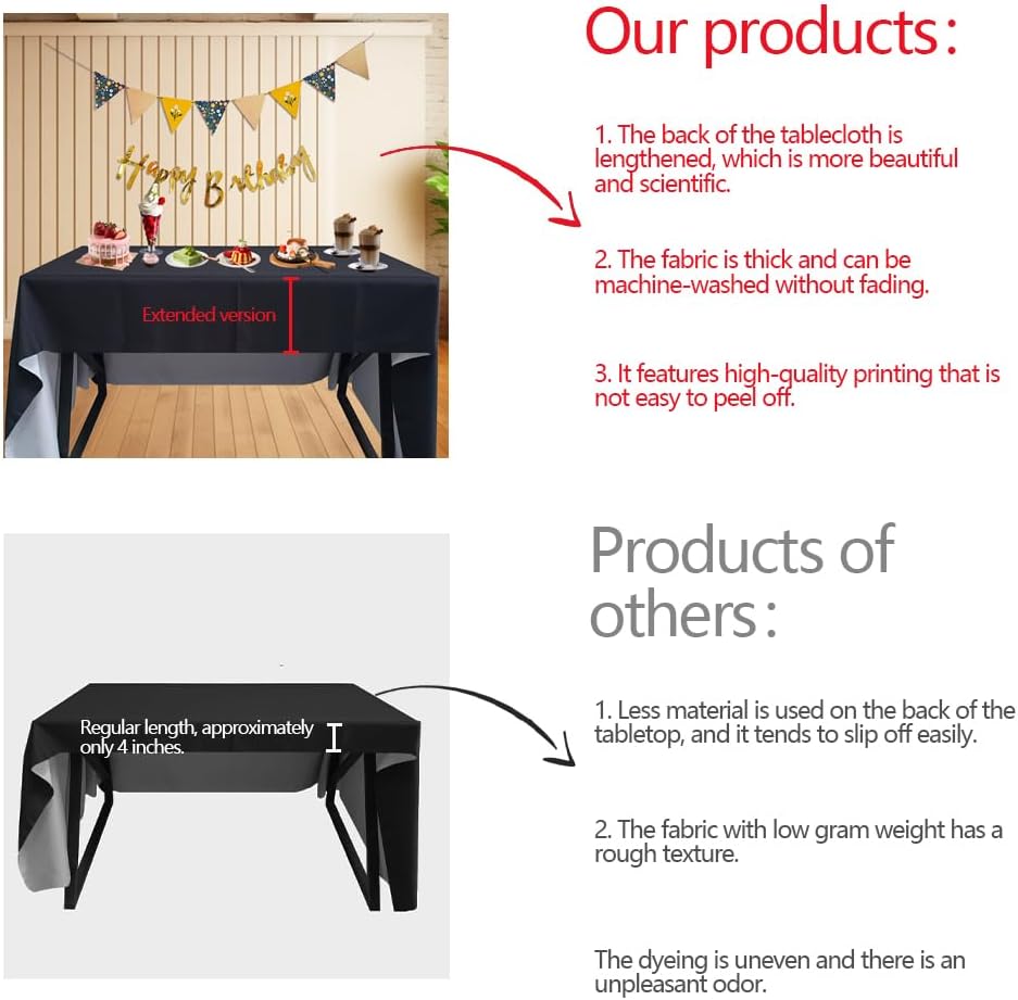 Custom Table Cloth with Business Logo Text 4FT