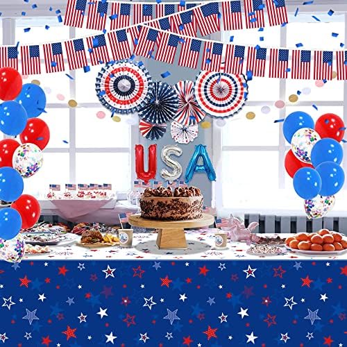 3 Pack Patriotic Tablecloths for 4th of July Party Decor
