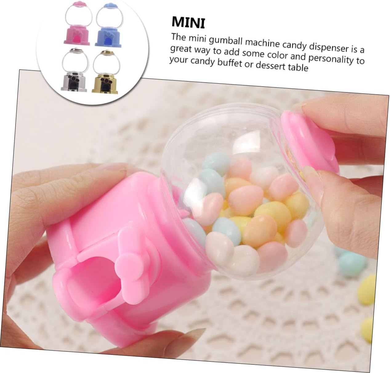 4pcs Plastic Candy Dispenser Machine Gumball Toy for Parties