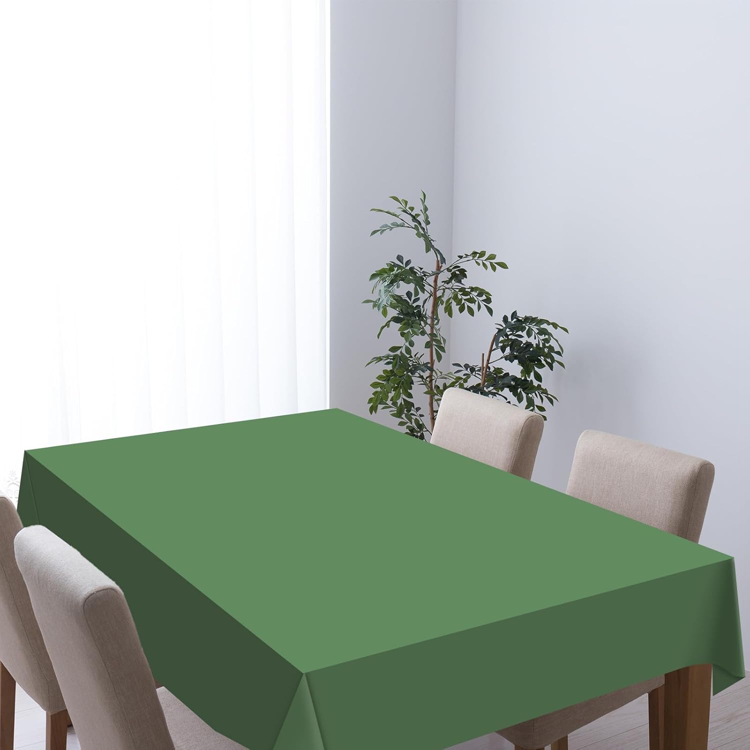 Whaline 16Pcs Sage Green Plastic Tablecloths 54x108 Inch
