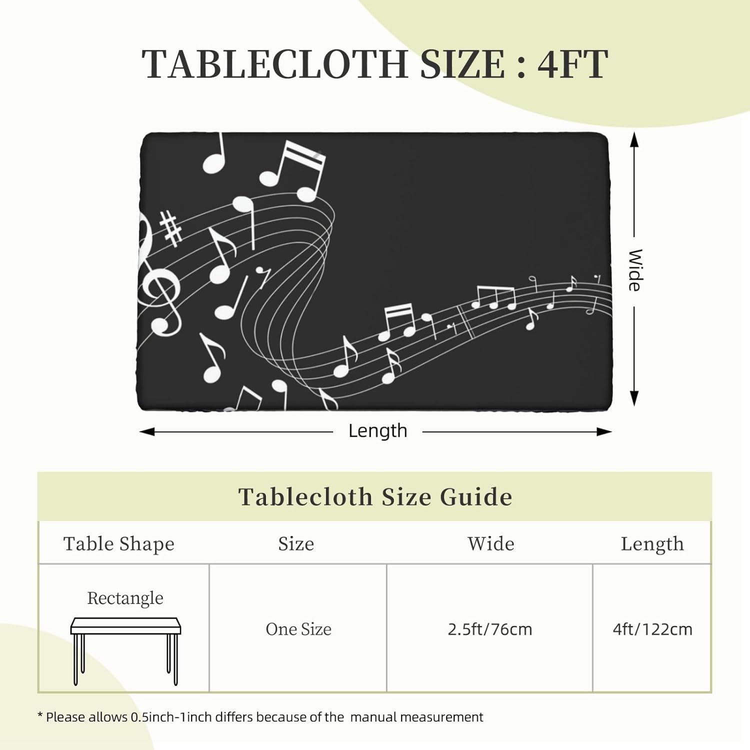 Musical Notes Tablecover for Music Party Decoration