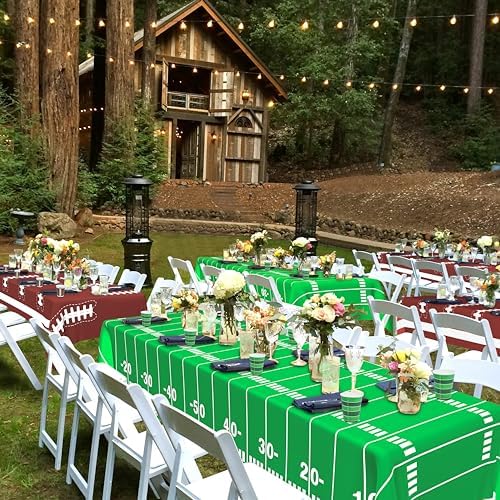 Mulbozy Football Tablecloth 2 Pack Touchdown Cover for Parties