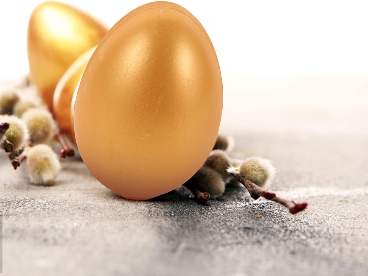 Totority 6pcs Golden Empty Easter Eggs for Parties
