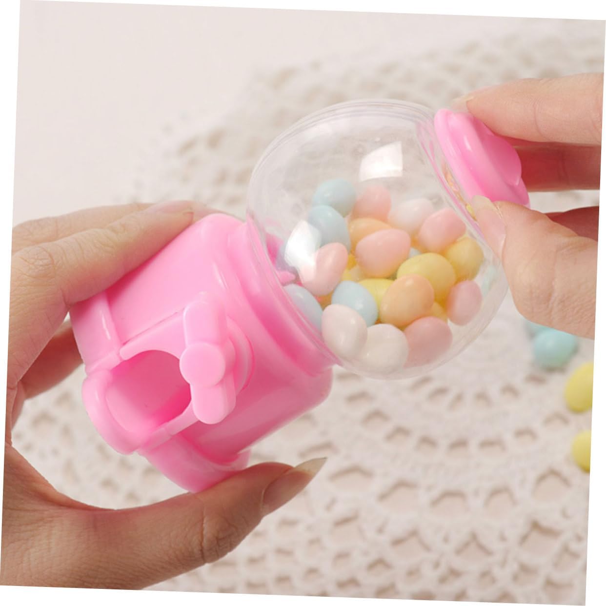 16pcs Manual Gumball Machine Toy Plastic Candy Dispenser for Parties and Fundraising Events
