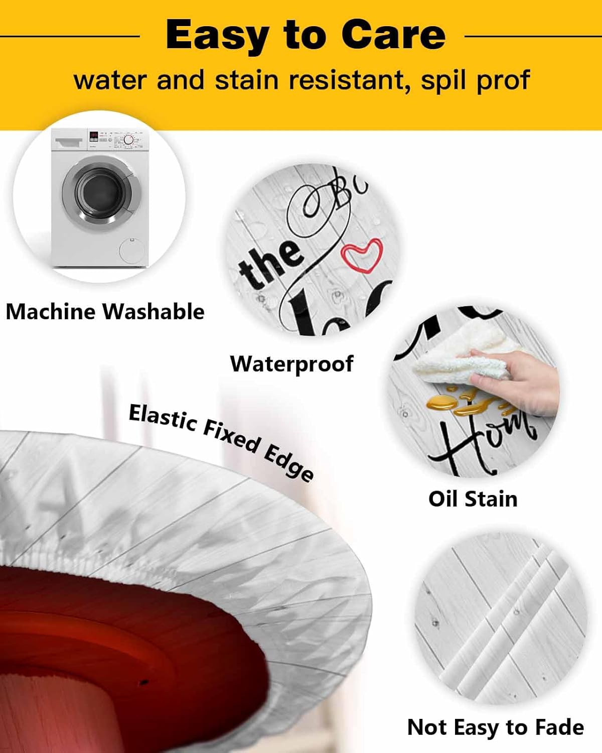 ZOE GARDEN Round Waterproof Table Cover for Indoor Outdoor Use