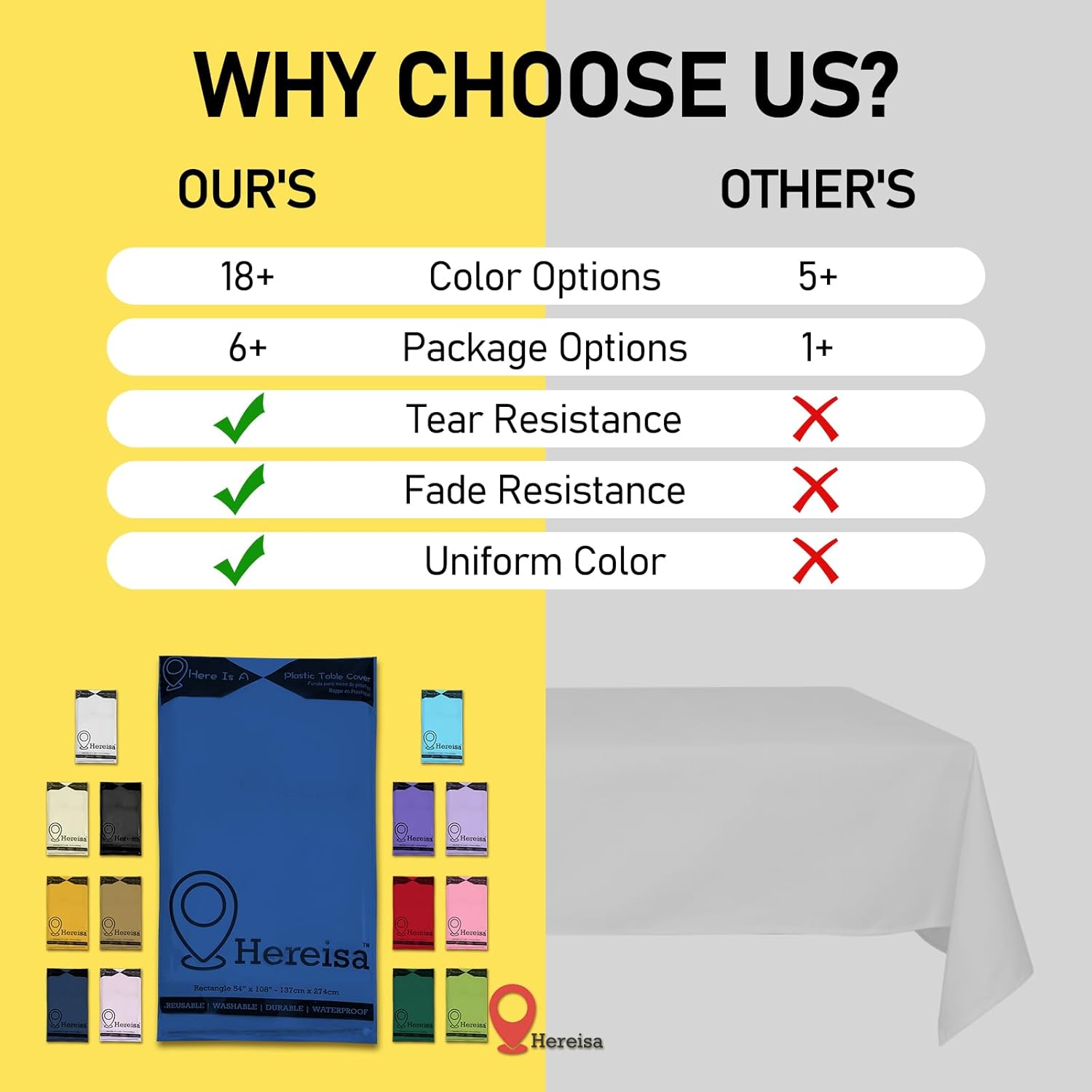 Royal Blue Plastic Tablecloths 3 Pack Disposable Covers 54x108