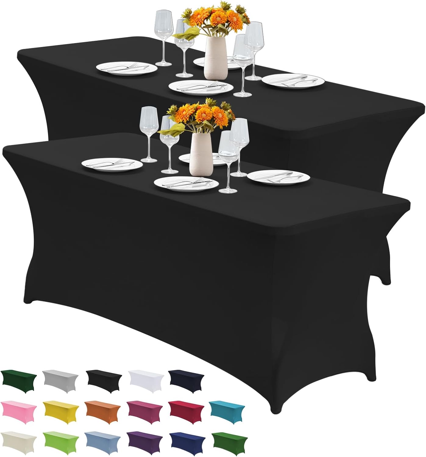 CWK 6FT Stretch Spandex Table Cover - Black