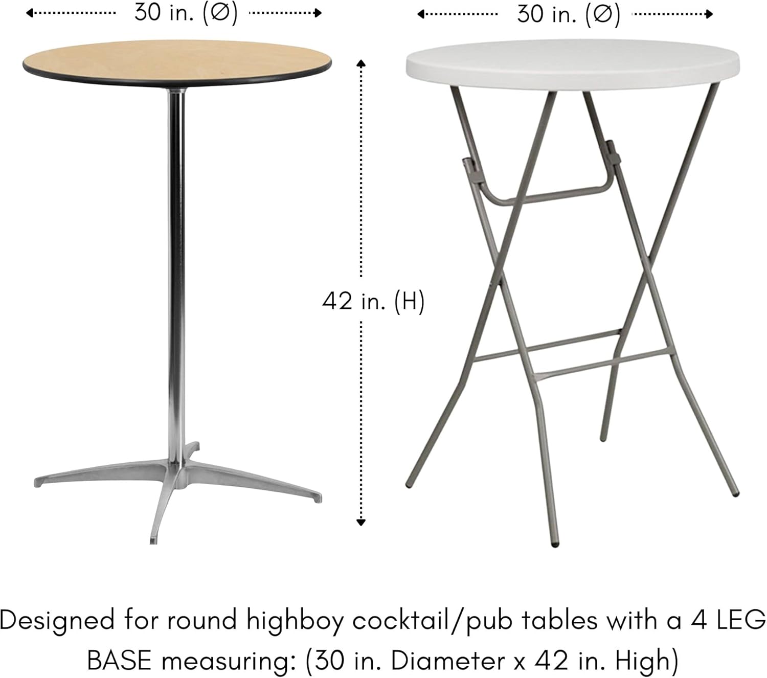 Your Chair Covers - 30 D x 42 H Stretch Spandex Table Cover Grey