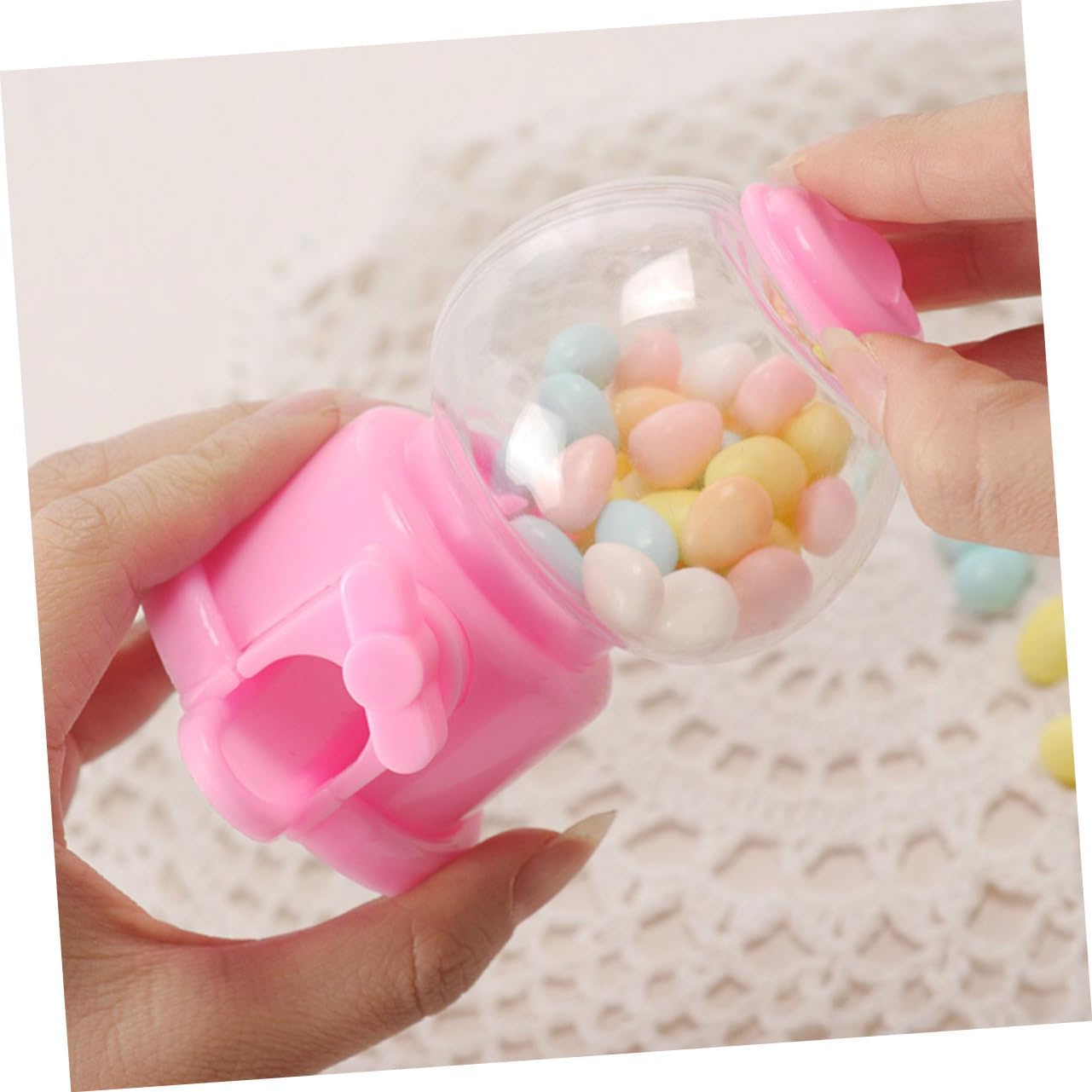 4pcs Manual Gumball Machine Candy Dispenser for Events and Parties with Pink Light Blue Gold Silver Options