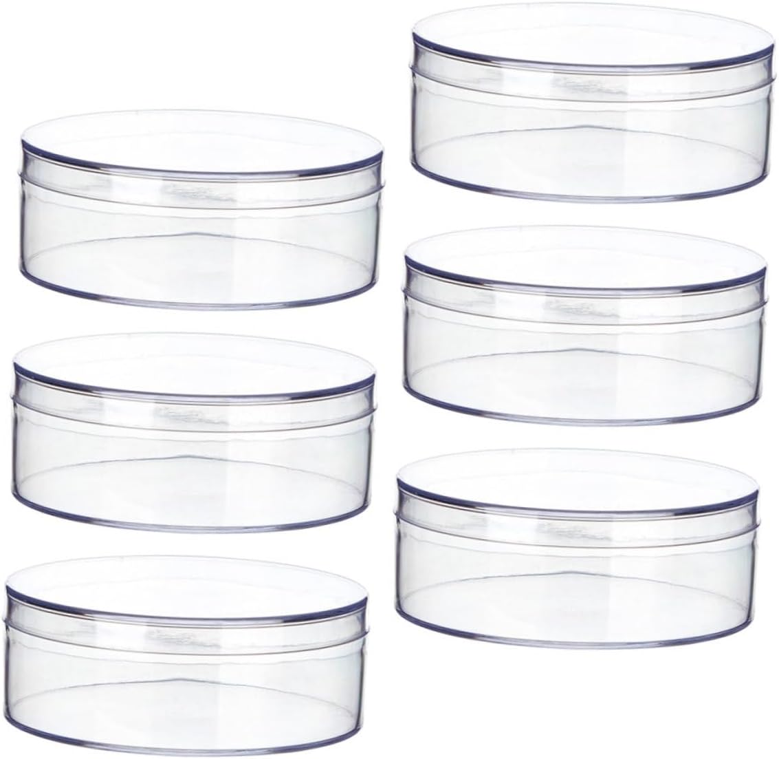 6pcs Round Clear Candy Server Storage Box
