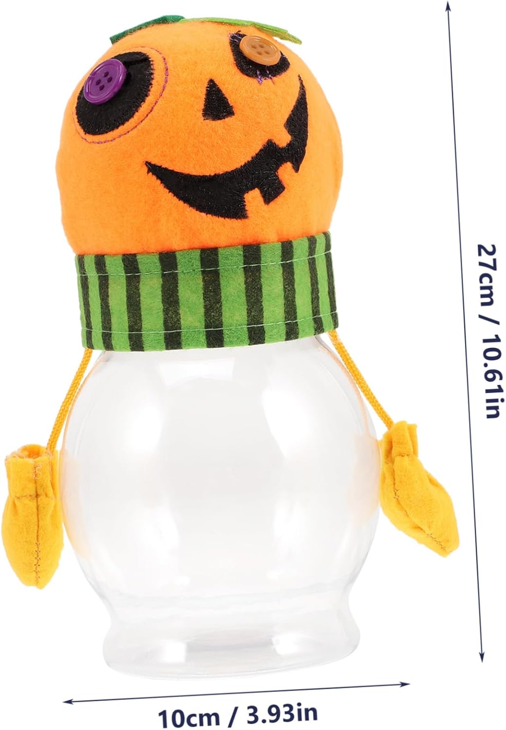 Halloween Candy Jar with Pumpkin Design for Parties and Home Use