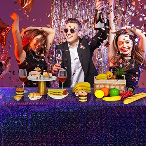FunnyPars 4 Pack Iridescent Holographic Tablecloths