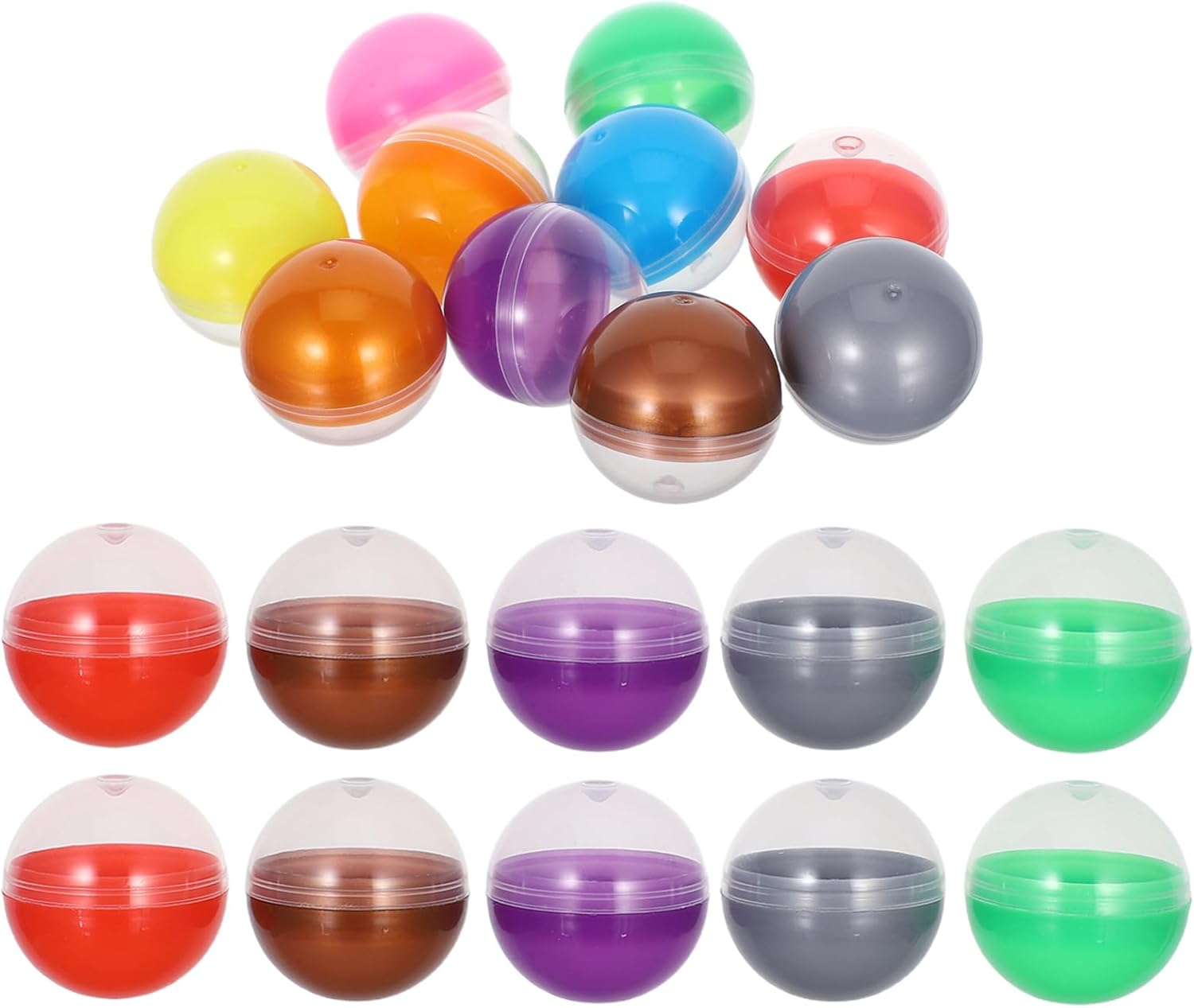 50pcs Vending Machine Capsule Balls 12 Inch Refillable Plastic Candy Container Party Favor Egg Macaron Color