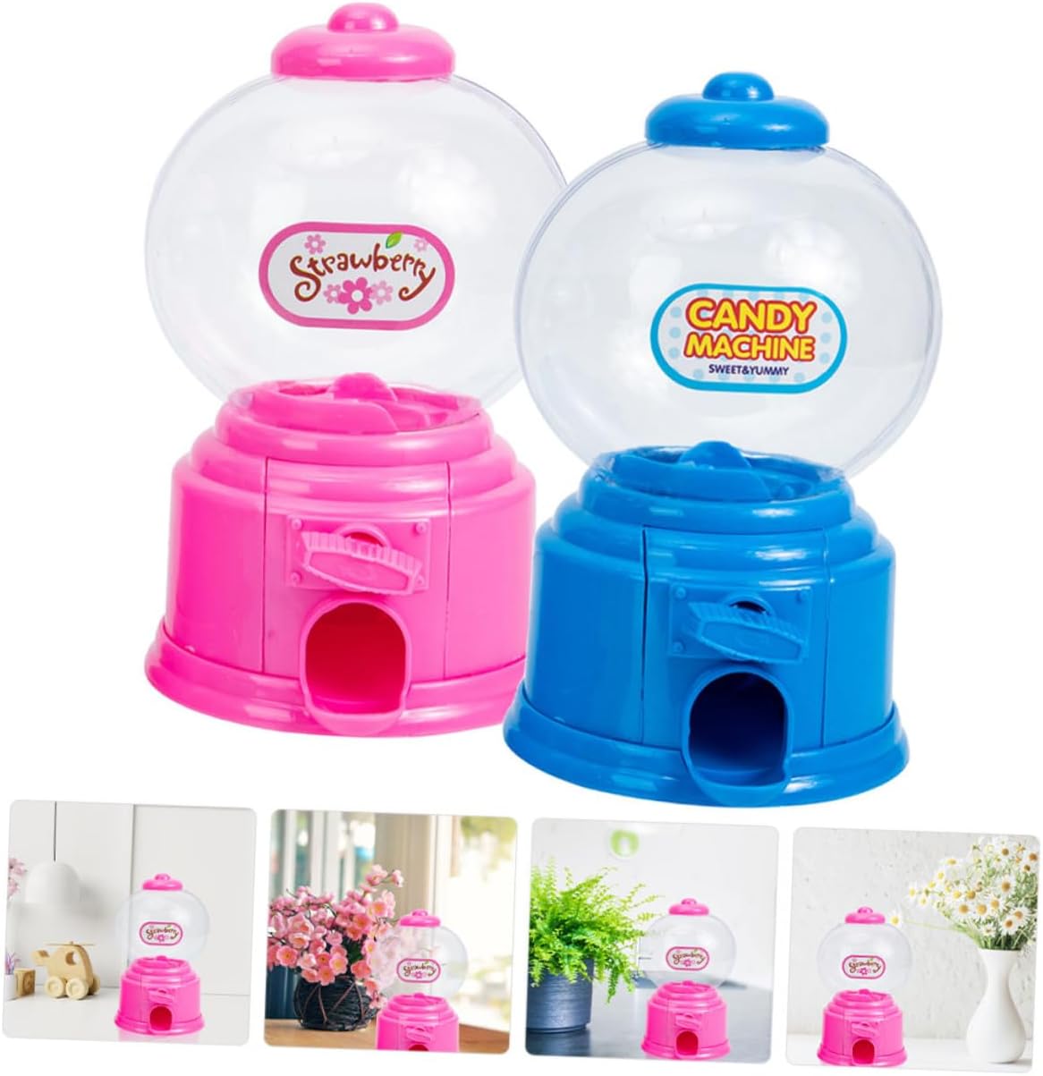 MERRYHAPY Mini Gumball Machine Toy Plastic Candy Dispenser for Kids Coin-Operated Sweet Treats Catcher