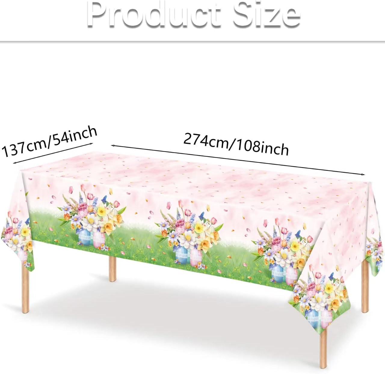 2 Pack Spring Floral Plastic Tablecloths for Home Decor