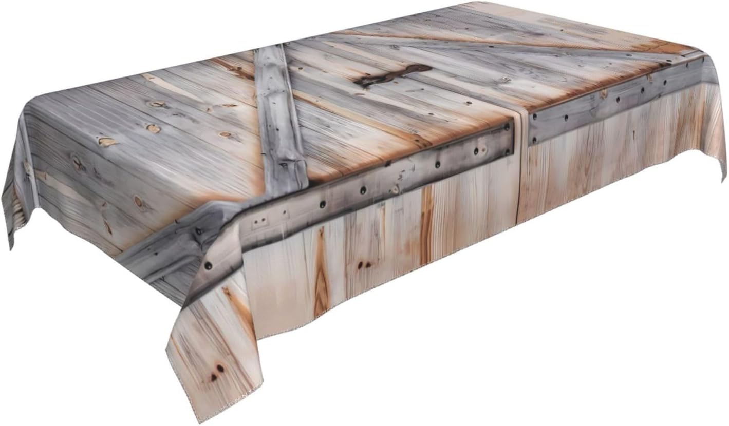 Country Barn Wood Door Print Tablecloth - Classic Decor for Dining Tables