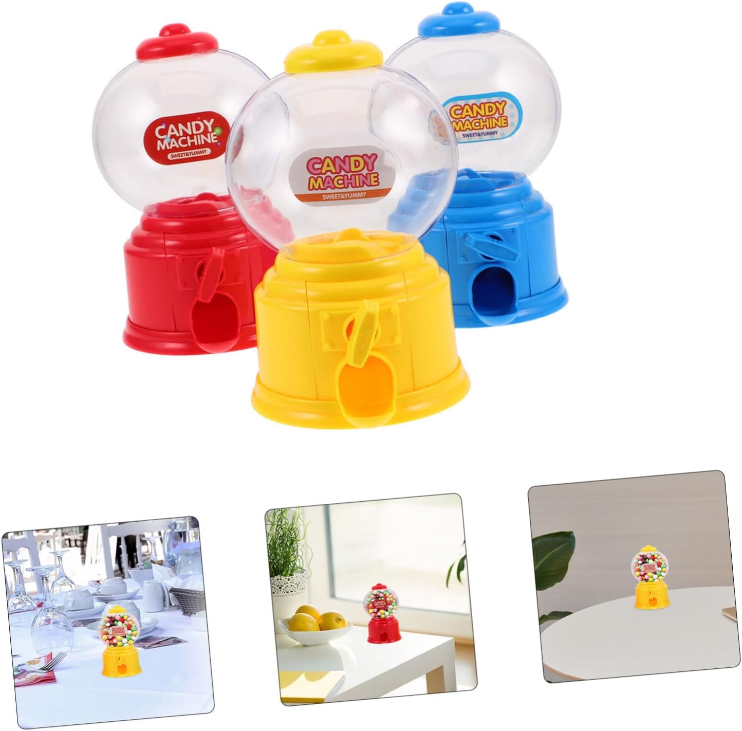 STOBAZA 3Pcs Mini Candy Dispenser Cute Gumball Machine for Desktop