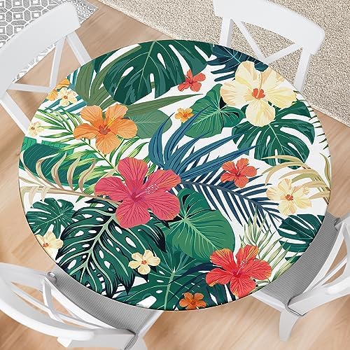 Round Fitted Tablecloth with Elastic Design for Outdoor Use