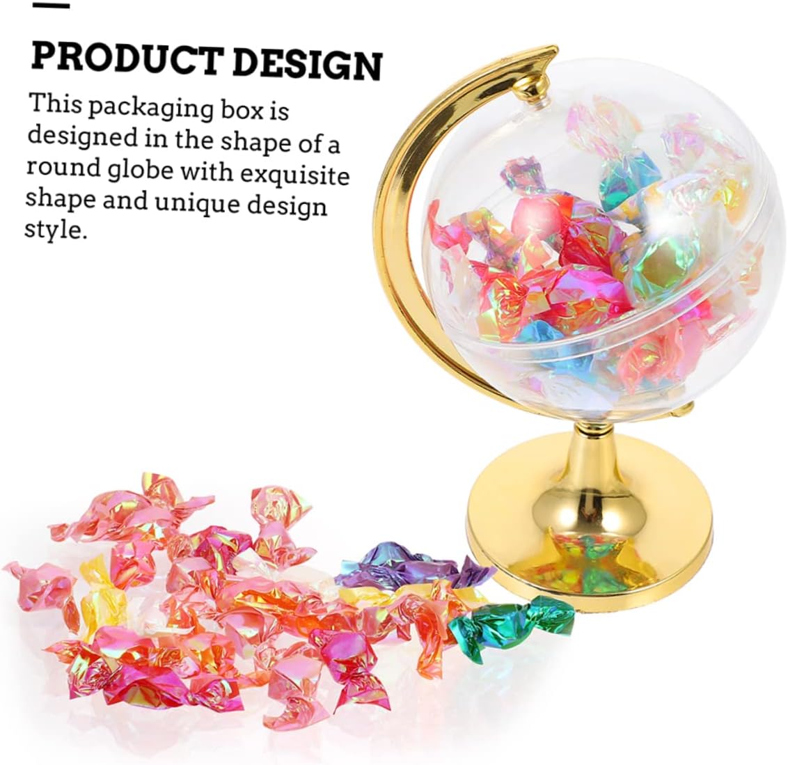 5Pcs Globe Shape Candy Boxes Mini Round Storage Containers Decorative Treat Holders for Parties