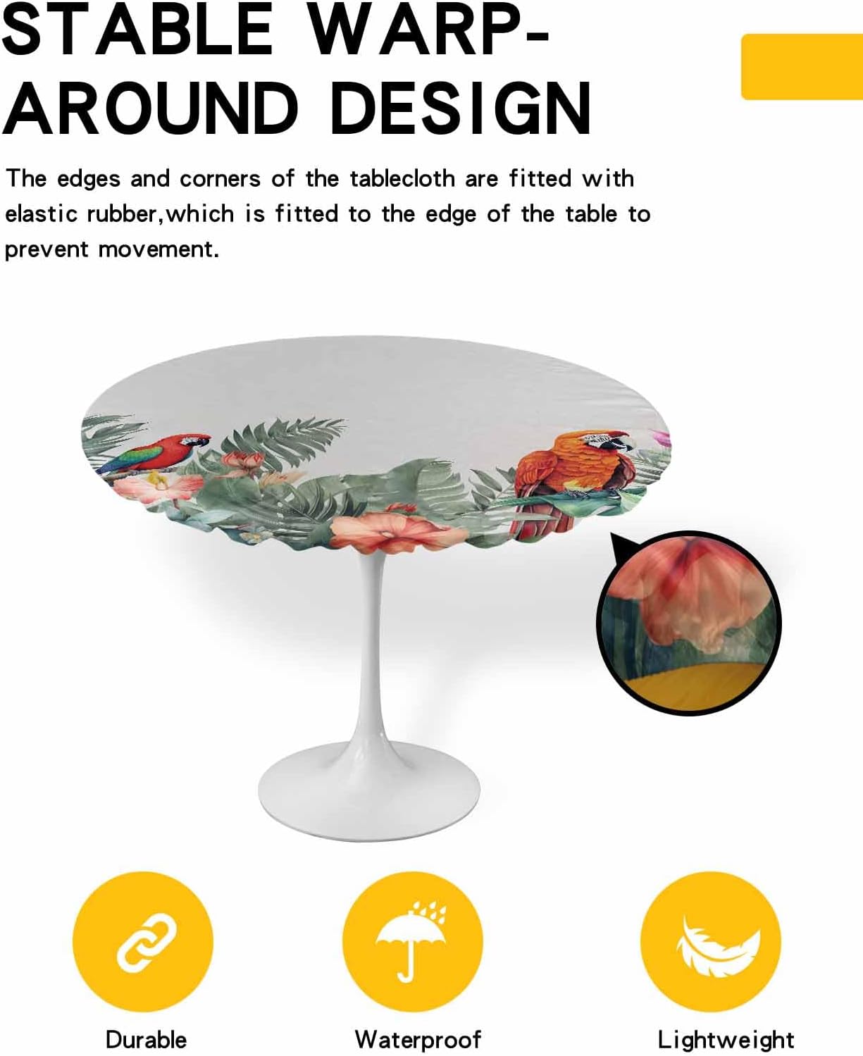Zoe Garden Tropical Round Waterproof Table Cover