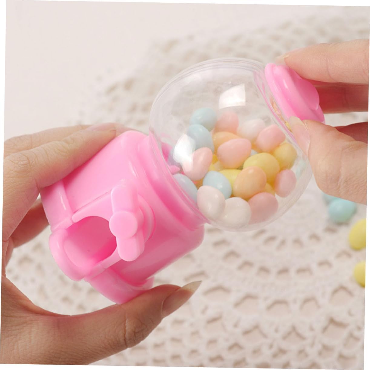 Healifty 16pcs Manual Gumball Machine Candy Dispenser Light Silver for Parties Events and Fun Treats