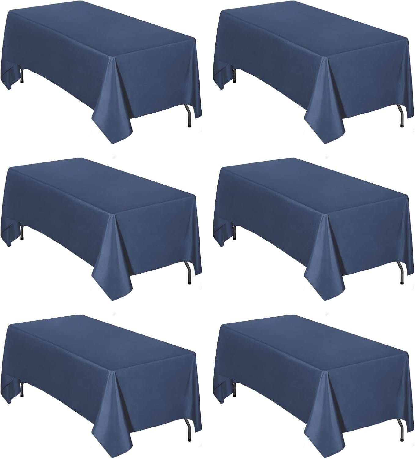 Easy-Going 6 Pack Navy Tablecloths 60x102 Inch