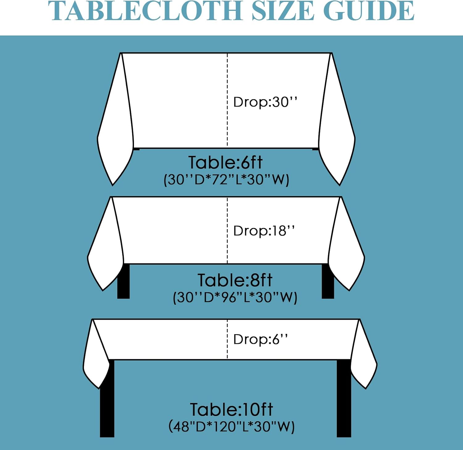 VidaFete 10 Pack 90x132 Inch White Tablecloth