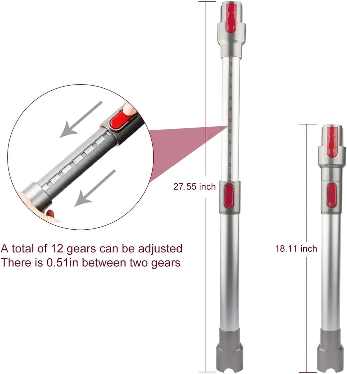 Telescopic Vacuum Extension Pole for Dyson V7 V8 V10 V11 V15