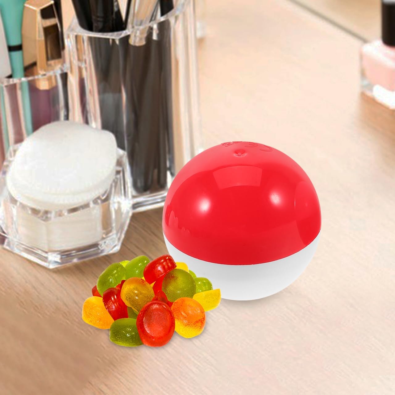 SHOWERORO 50Pcs Red White Plastic Candy Balls for Vending Machines
