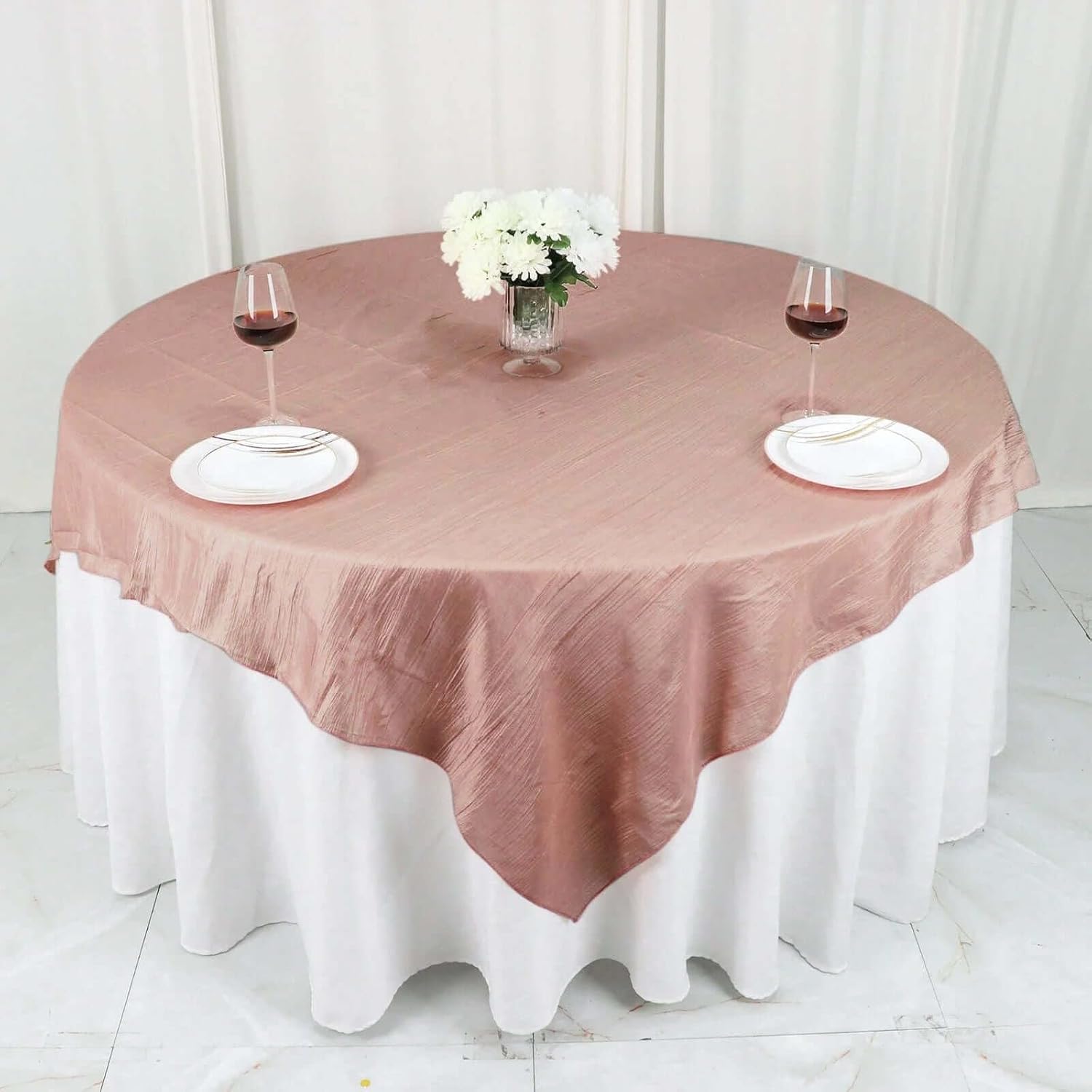 Balsa Circle Dusty Rose 72x72 Table Overlay