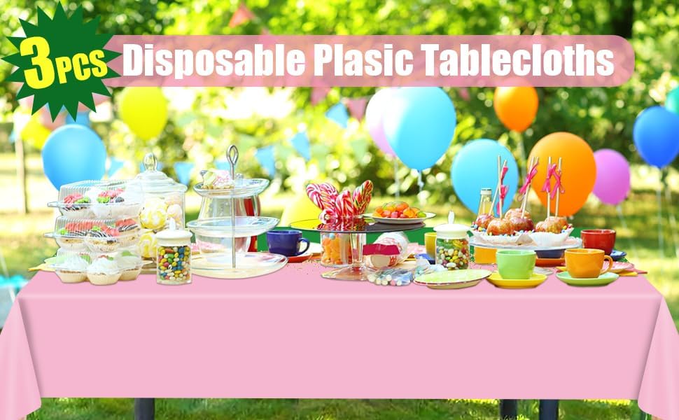 3 Pcs Witch Princess Themed Tablecloths 108 x 54 Inch