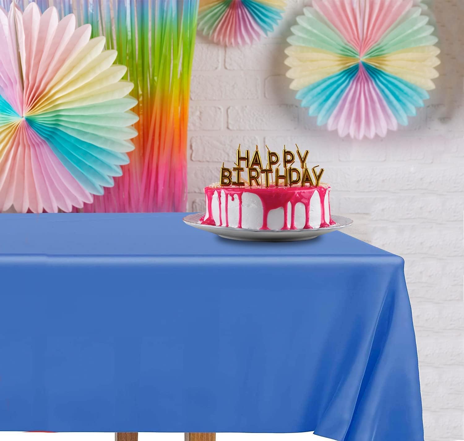 DecorRack 6 Pack Rectangular Tablecloths 54 x 108 inch Royal Blue BPA-Free