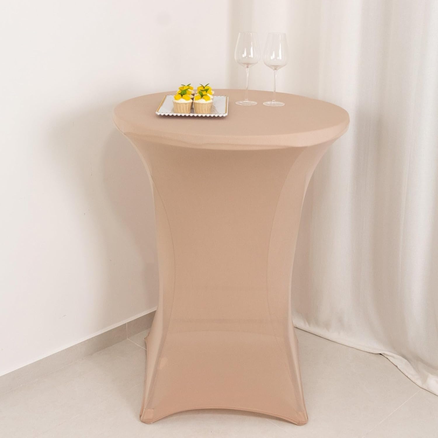 Balsa Circle 36-Inch Nude Cocktail Spandex Tablecloth