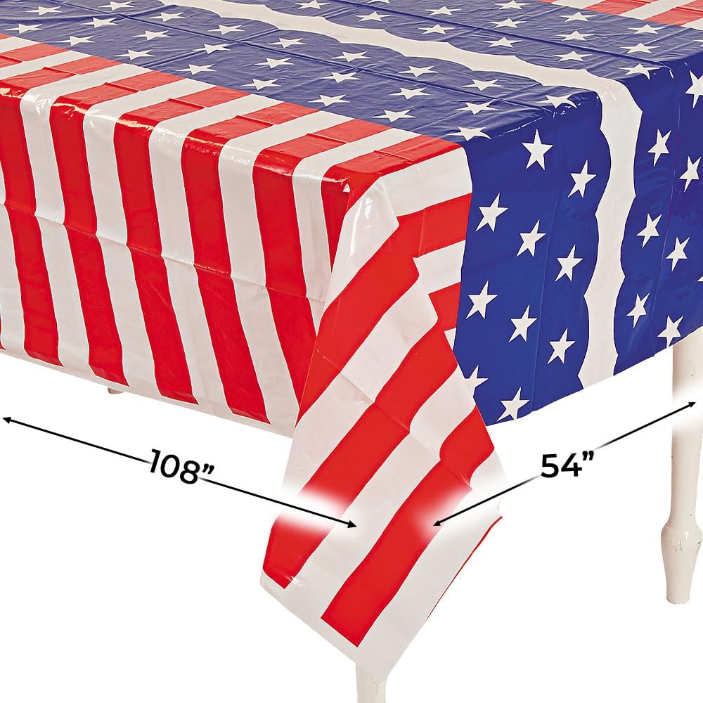 Fun Express Stars and Stripes Tablecloth - 1 Piece