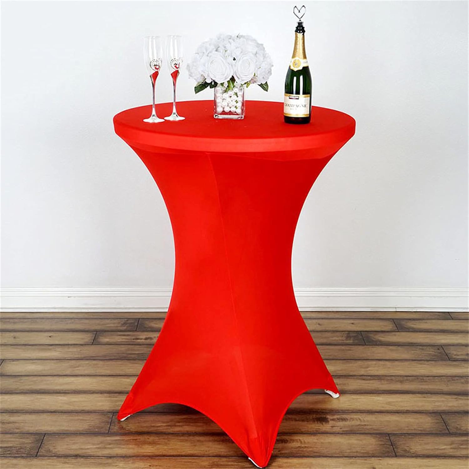 Jeloris 2 Pack 32x43 Inch Highboy Red Cocktail Spandex Tablecloth