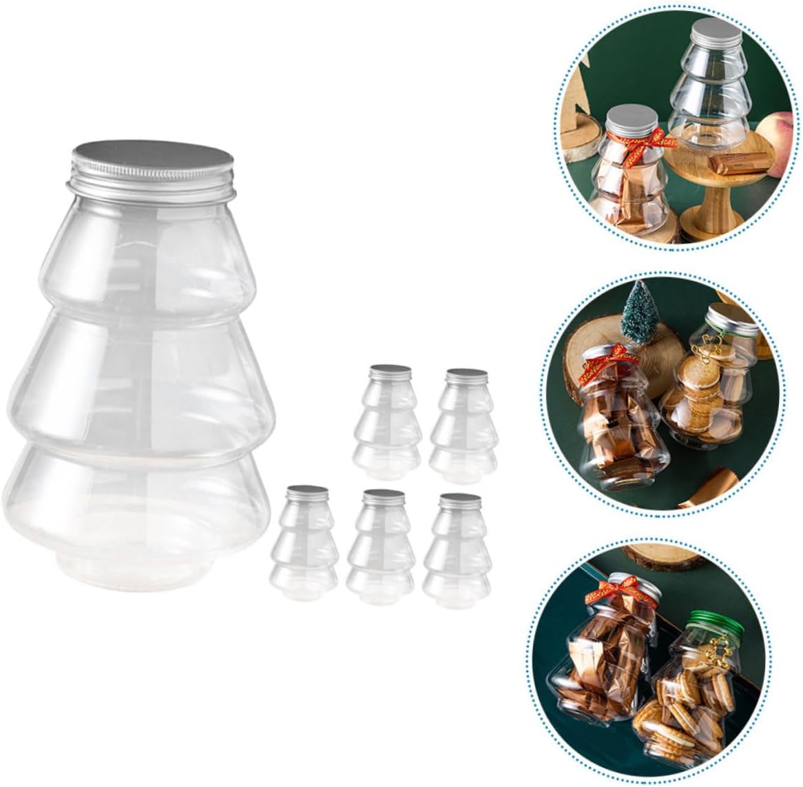 6Pcs Christmas Candy Holder Transparent Decorative Boxes for Treats and Party Gifts