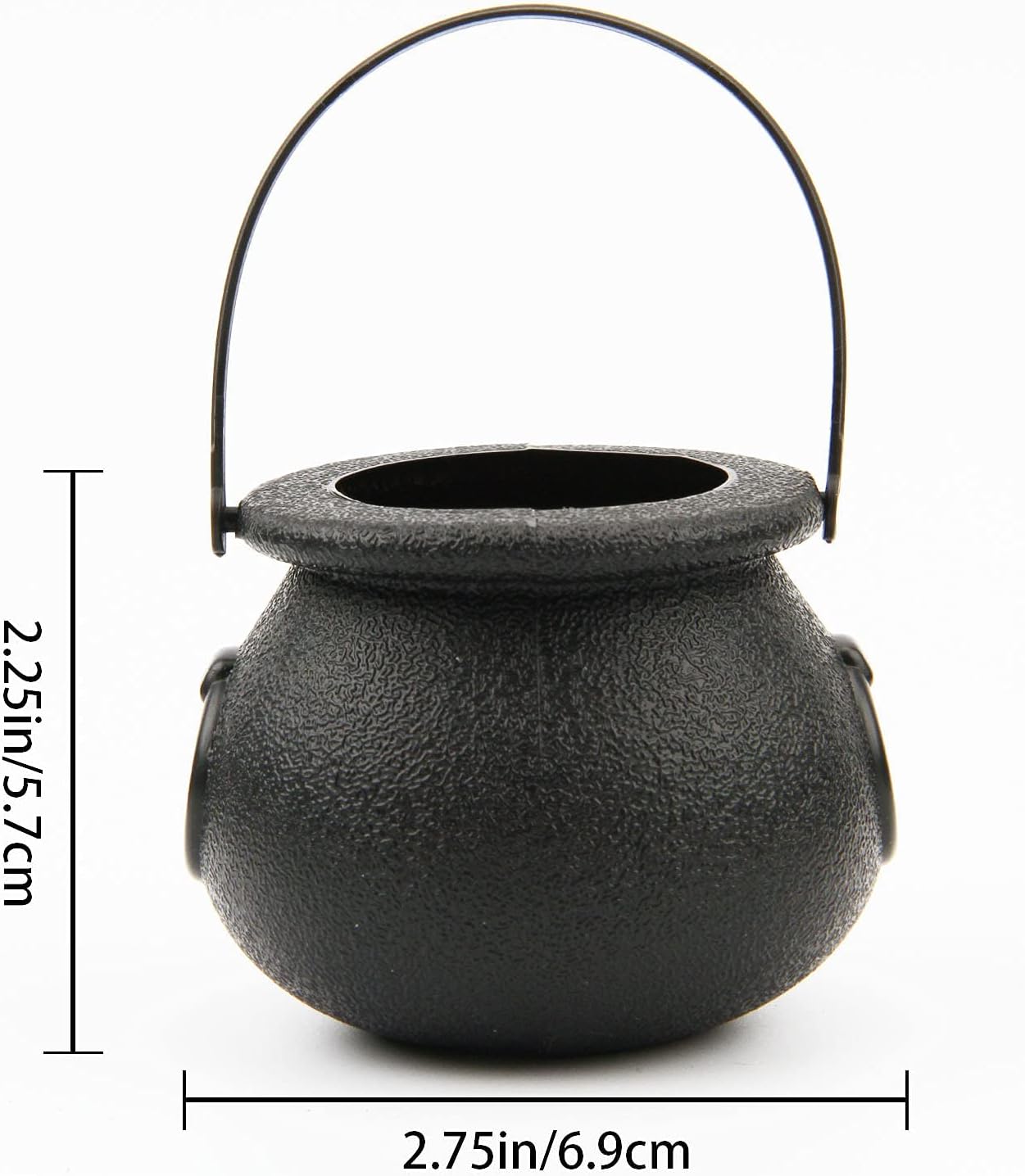LOMIMOS 12pcs Halloween Mini Black Cauldron Candy Server