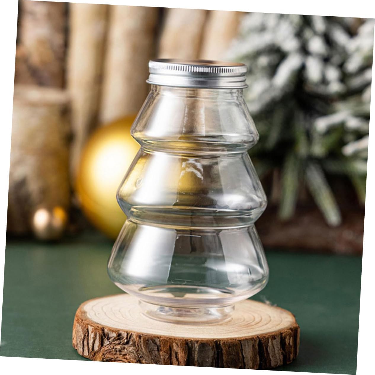 6Pcs Christmas Candy Holder Transparent Decorative Boxes for Treats and Party Gifts