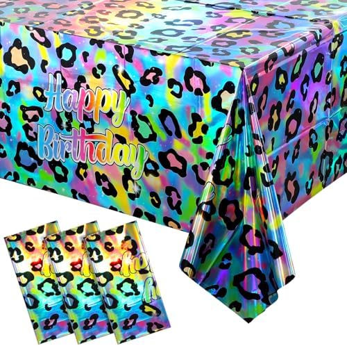 3 Pack Cheetah Print Tablecloth for Birthday Party