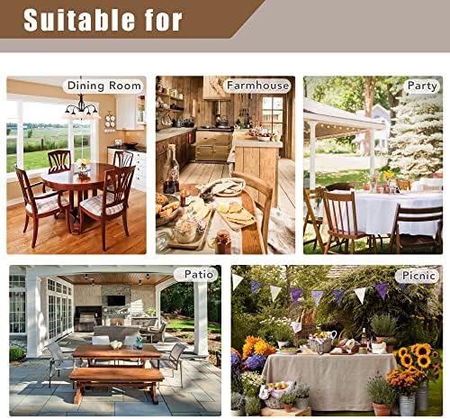 Fitable Nature Faux Linen Tablecloths 2 Pack Neutral 60x84 Inch