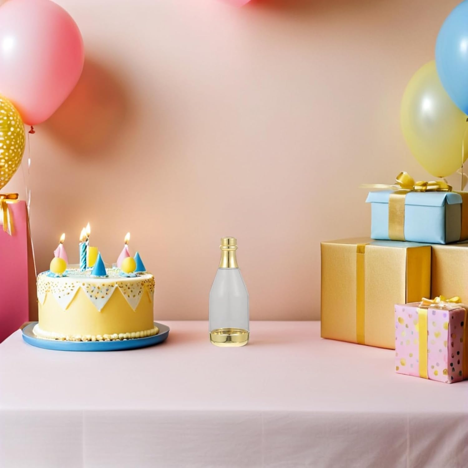 20 PCS Gold Candy Bottles - Clear Mini Party Favor Containers