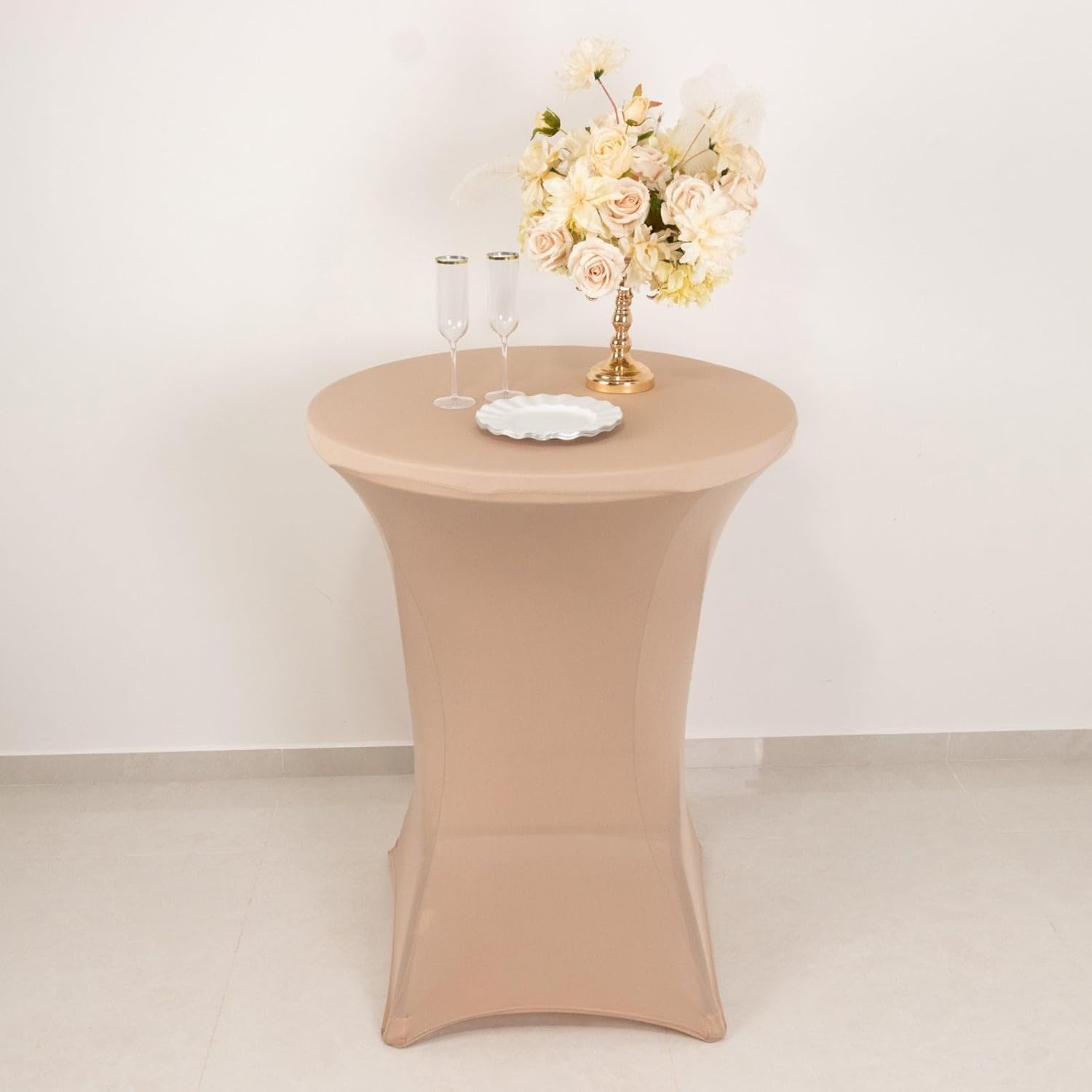 Balsa Circle 36-Inch Nude Cocktail Spandex Tablecloth