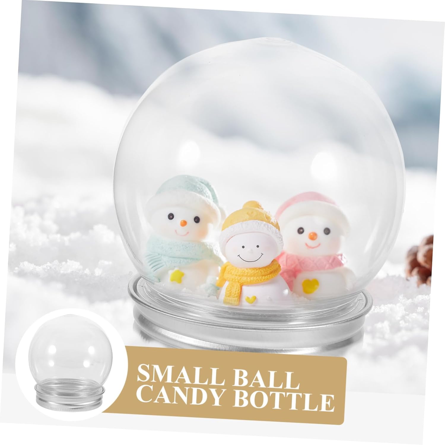 150ml Plastic Candy Bottle 12 Pack Light Bulb Shaped Snow Globe Kit