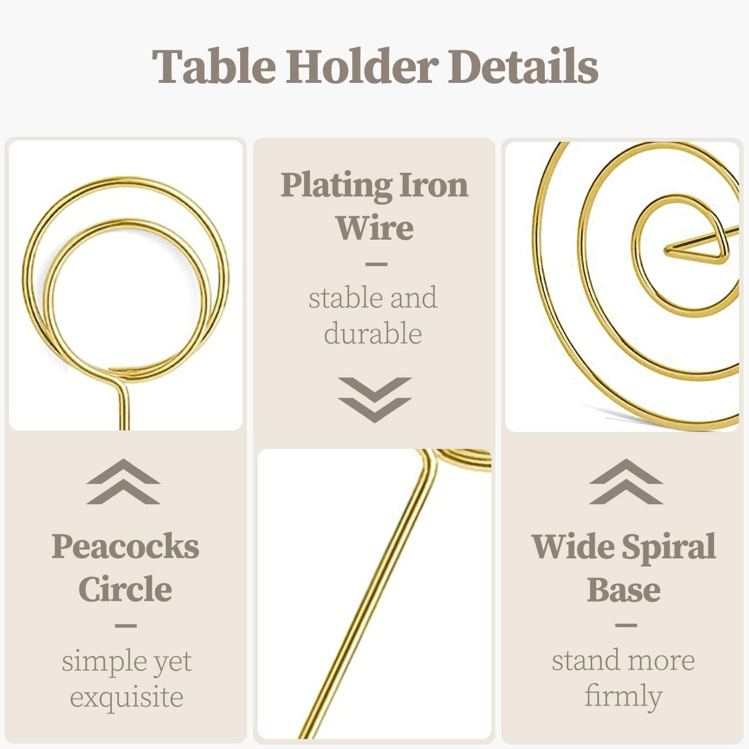 RONTEDA Table Number Holders 10Pcs 875 Inch Gold